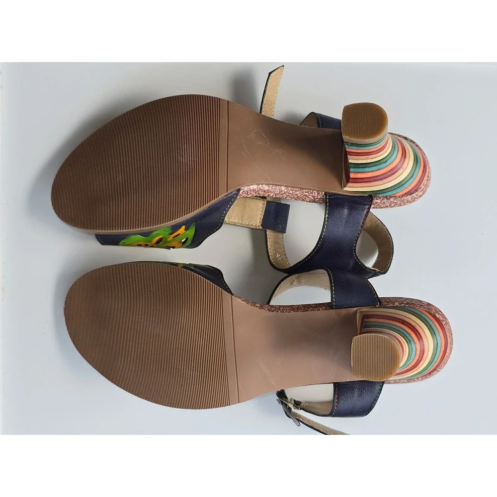 Boho Bloom: Artistic Heels with 3D Floral Charm,‎ 9.5 (EU 41)